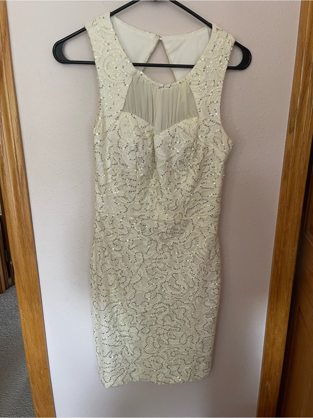 Cream Colored Fitted Dress